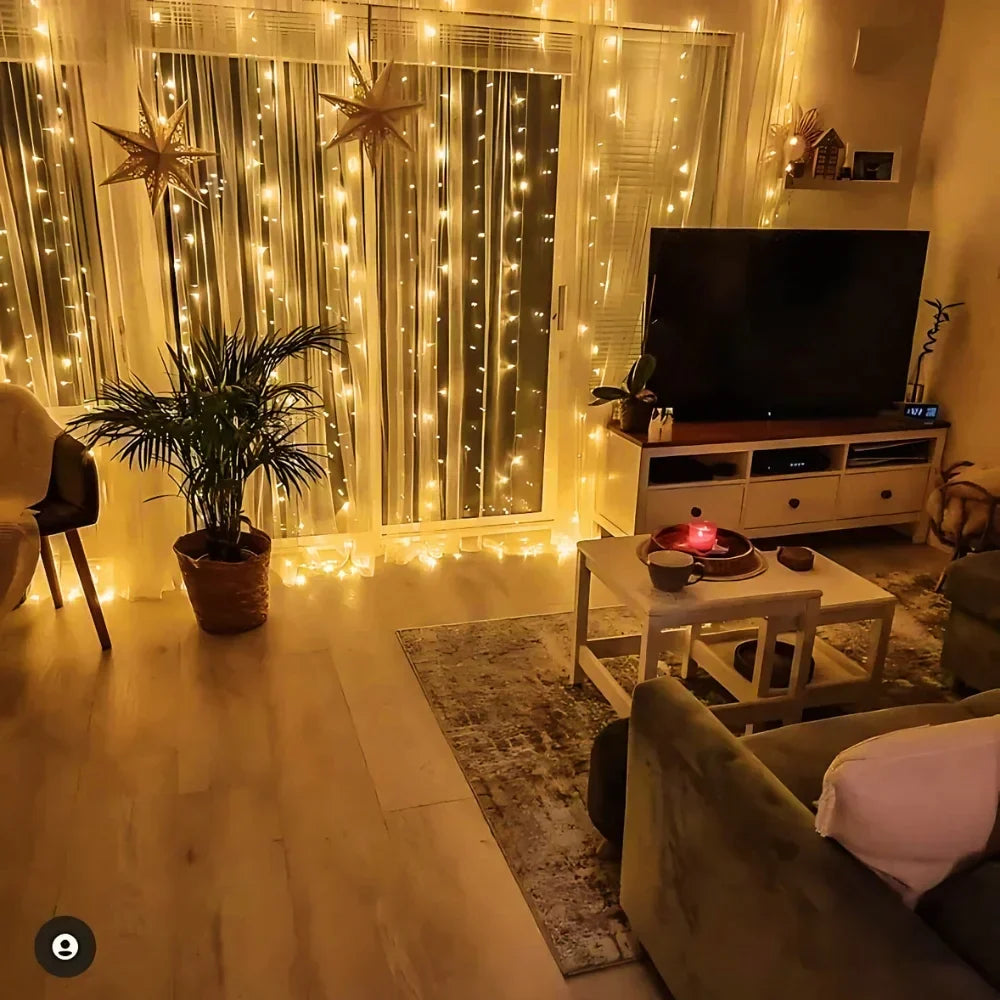LED Lichtgordijn Warmwit - Decoratieve Verlichting voor Tuin en Balkon