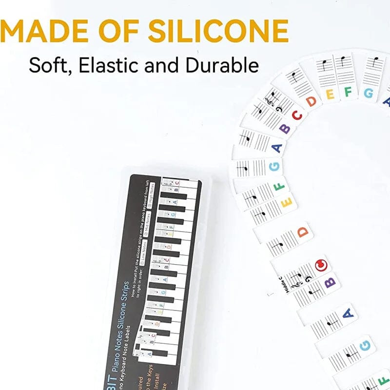 Verwijderbare Piano Toetslabels - Siliconen Nootlabels voor 88 Toetsen - Leerhulp voor Beginners
