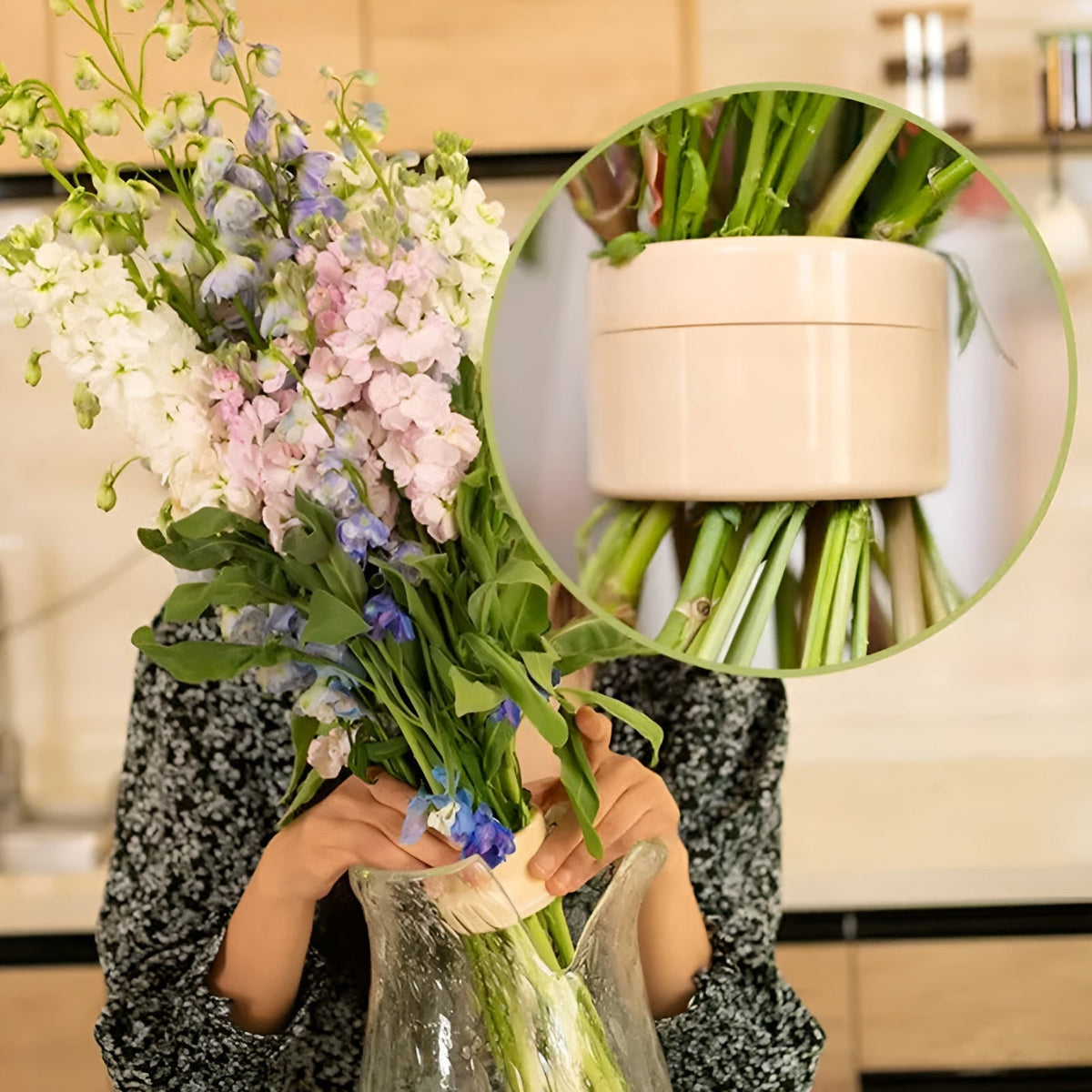 Spiraalvormige Bloemensteelhouder - Stabiel & Waterdicht - Voor Unieke Bloemsierkunst