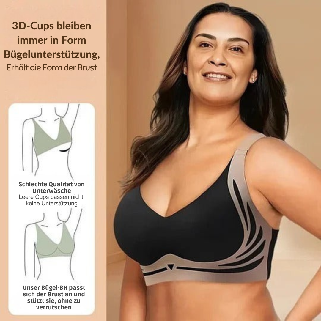 Beugelloze Push-Up BH Brede Bandjes U-Rug Comfortabele Lift Ondersteuning Zachte Pasvorm Dames Lingerie