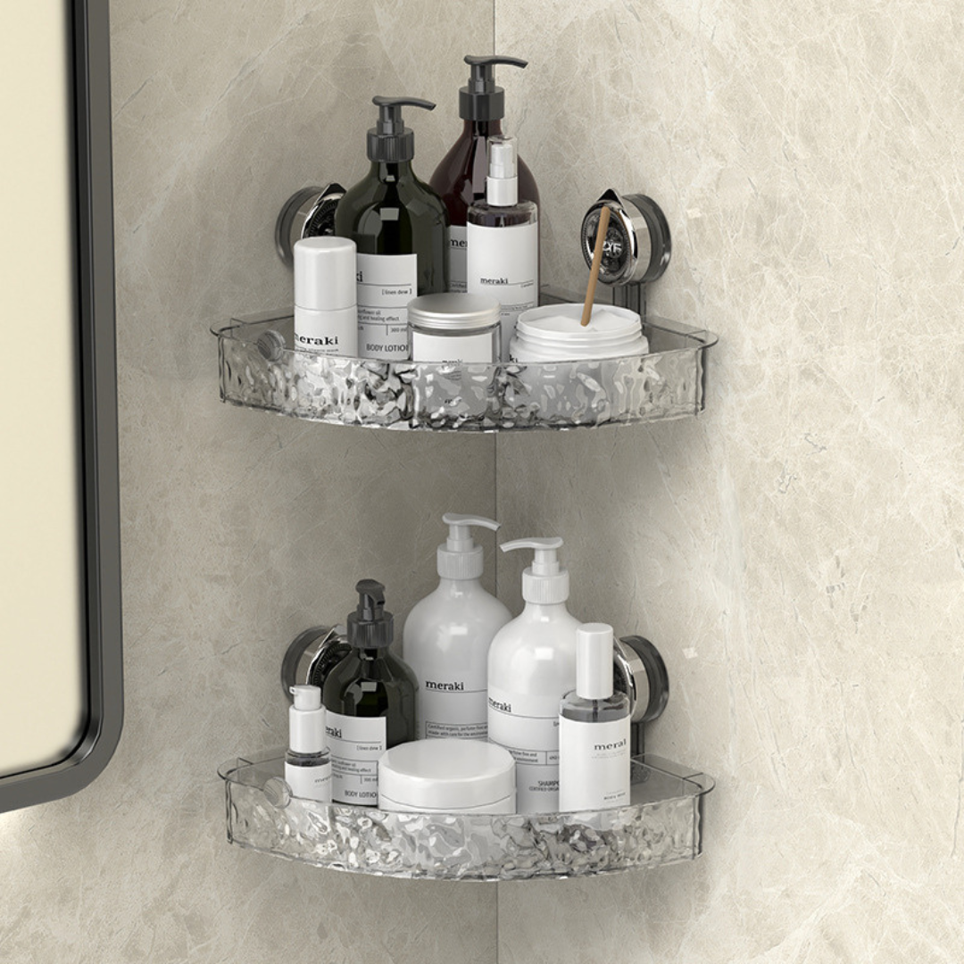 Badkamer Hoekrek met Zuignap - Zonder Boren | Sterk, Ruimtebesparend Eckrek voor Douche & Badkamer