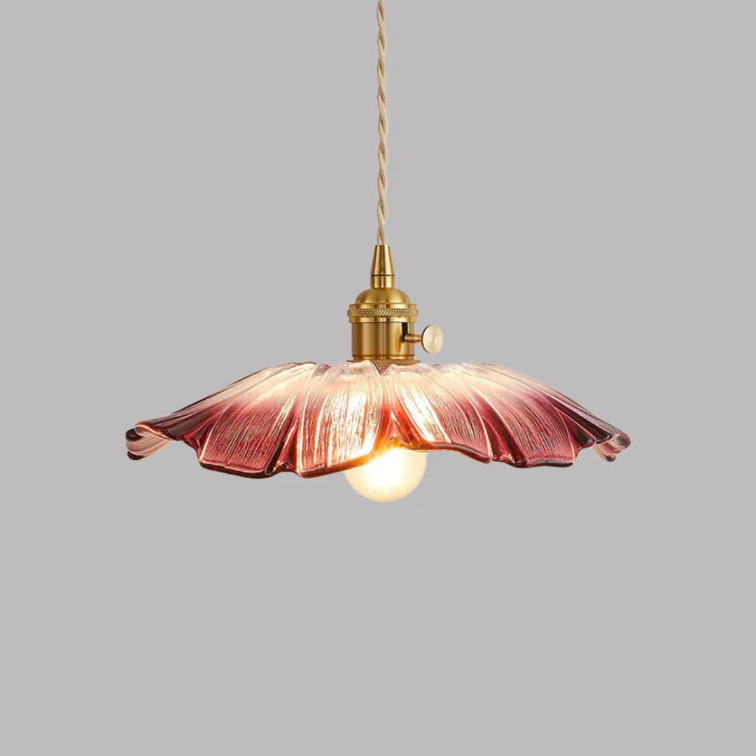 Cullivan Bloemvormige Hanglamp - Glazen Hanglamp met Gouden Fitting voor Woonkamer & Eetkamer