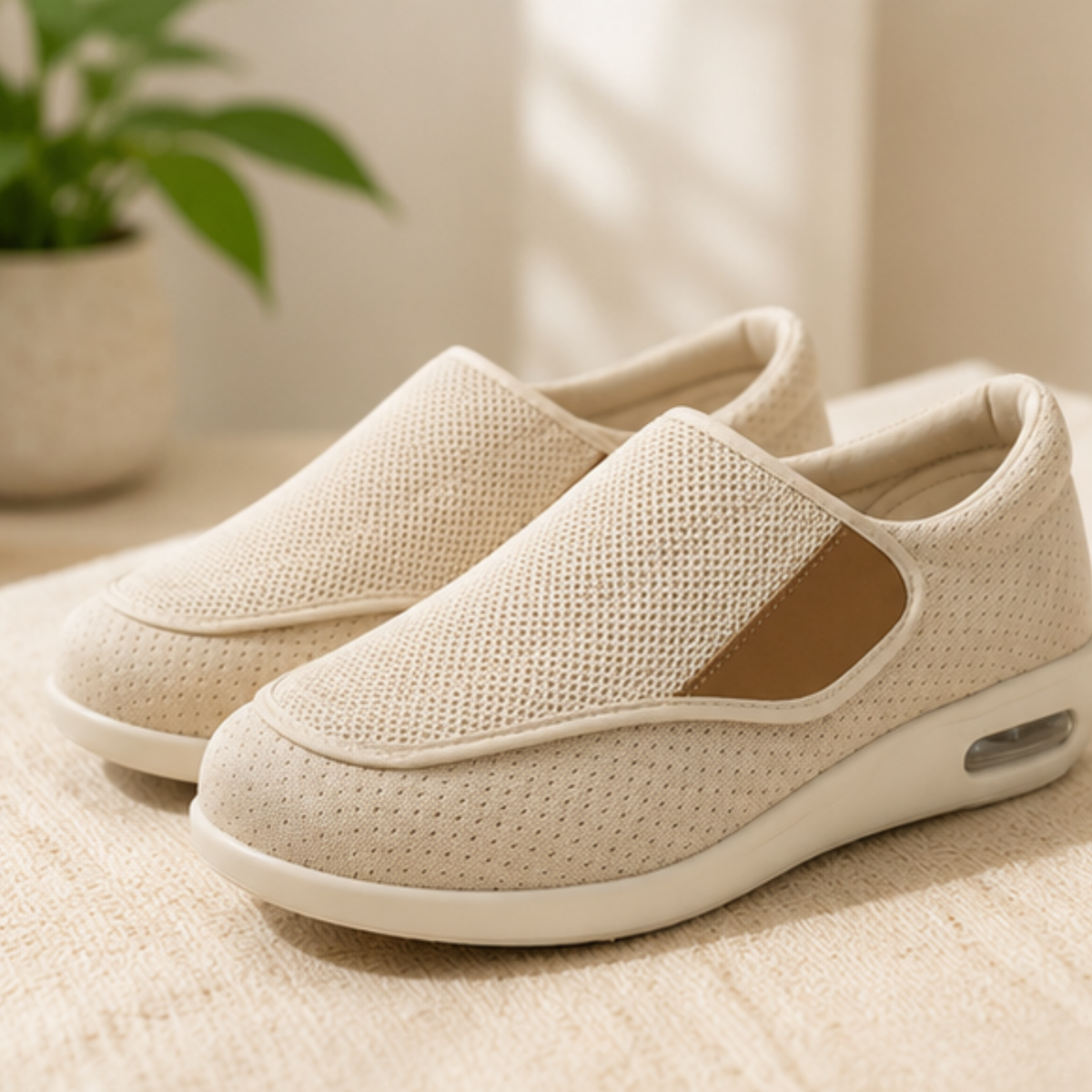 Brede Instapschoenen voor Gevoelige en Gezwollen Voeten - Memory Foam Inlegzool - Naadloos Interieur - Diabetische Comfortschoenen voor Dagelijks Gebruik