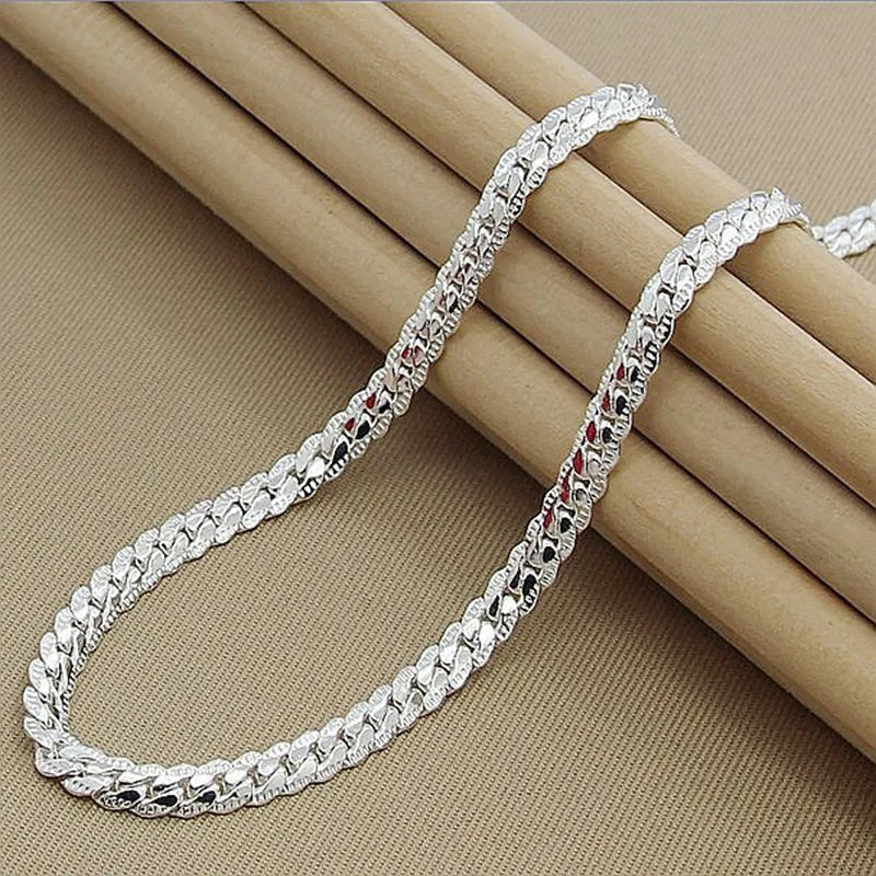 Elegante Sterling Zilveren Schakelketting 925 - Minimalistisch Sieraad voor Dagelijks Gebruik en Feestelijke Gelegenheden
