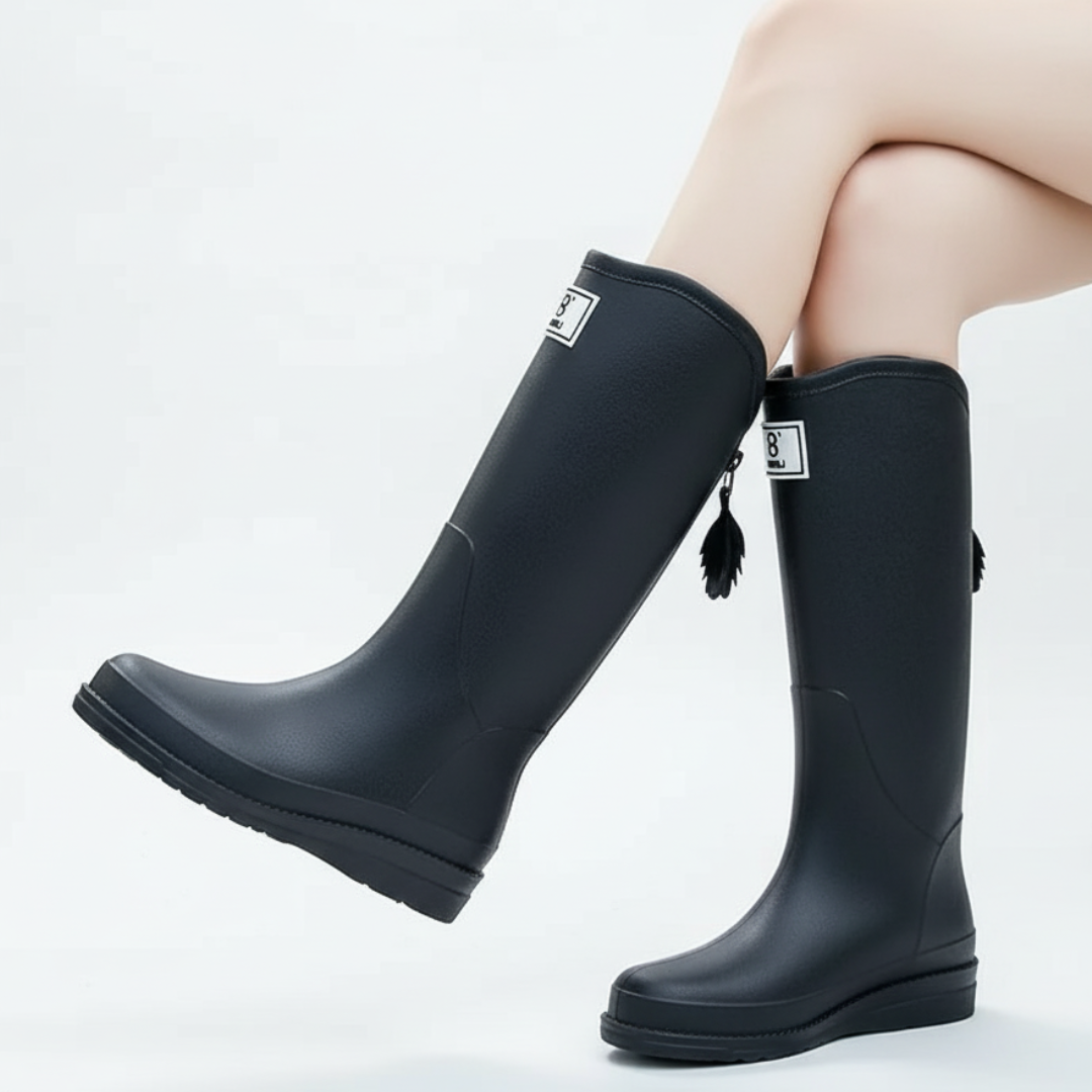 Waterdichte Regenlaarzen Dames Halfhoog PVC Slip-On Laarzen Voorjaar Herfst Weerbestendige Tuinlaarzen