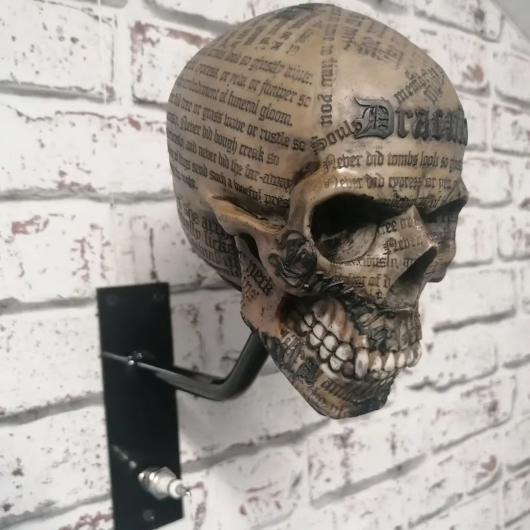 Wandhouder Motorhelm met Schedel Design voor Helm en Jas Opbergen Garage Hal Werkplaats Wanddecoratie Accessoires