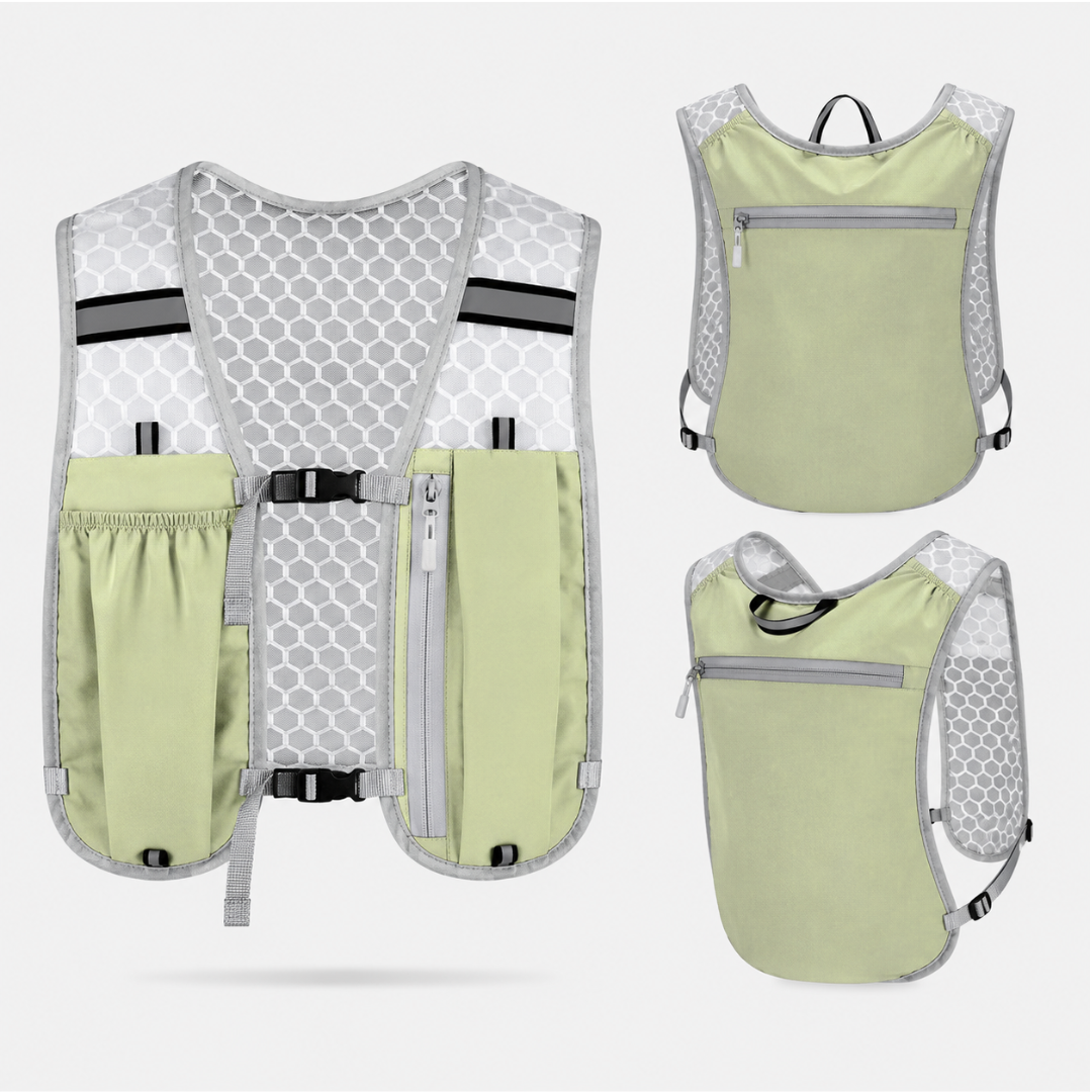 Hardloopvest met Hydratatie 5L Ultralight Trail Running Marathon Hardlopen Sportief Zwart Grijs Groen