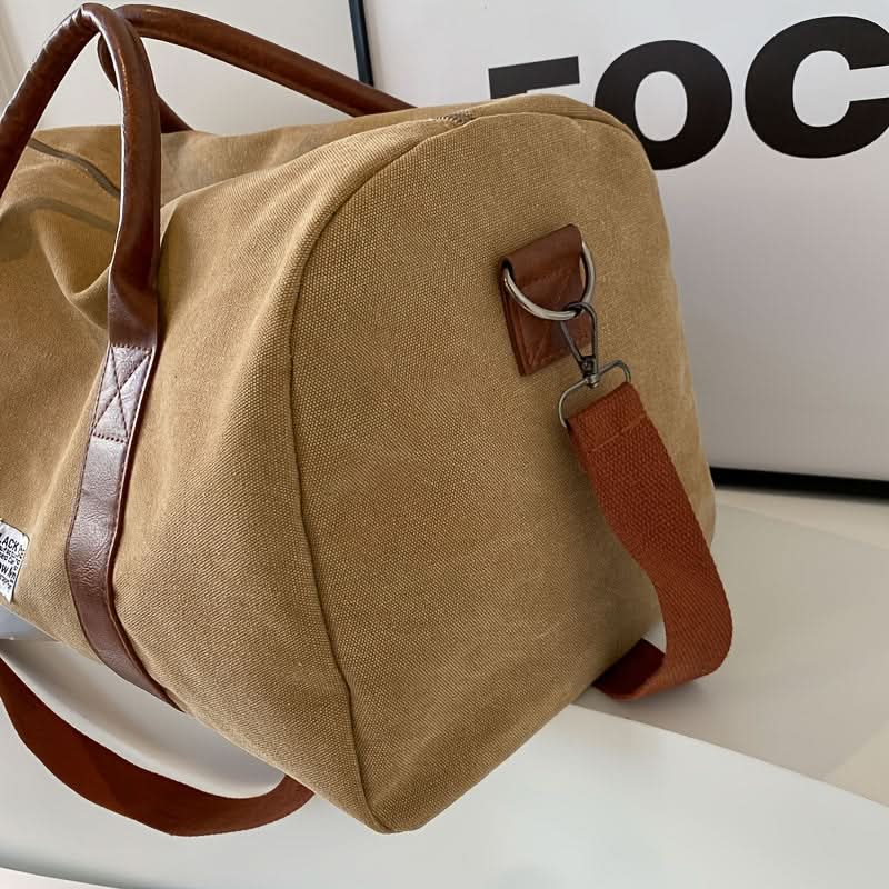 Vintage Weekendtas Canvas met Ruime Vakken voor Reizen Gym Sport Casual Retro Stijl Duffeltas Schoudertas
