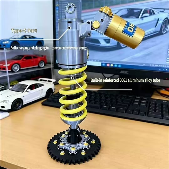 Schokdemper Tafellamp met Touch Bediening en Dimbaar LED Licht voor Bureau Gaming Werkplek Slaapkamer