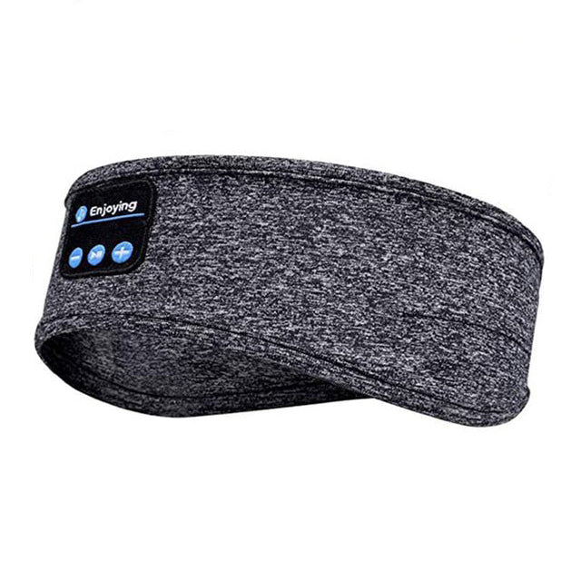 Draadloze Slaap Hoofdband met Bluetooth Speakers Grijs Zwart Yoga Sport Hardlopen Comfortabel Ademend