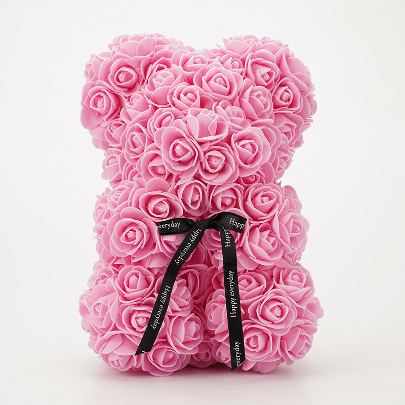 Decoratieve Rozenbeer 25cm Foam Kunstrozen Romantisch Cadeau Teddybeer Interieur Geschenk Meerdere Kleuren