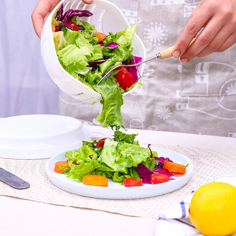 Groente en Salade Snijkom met Geïntegreerde Vergiet - Multifunctioneel Keukengereedschap