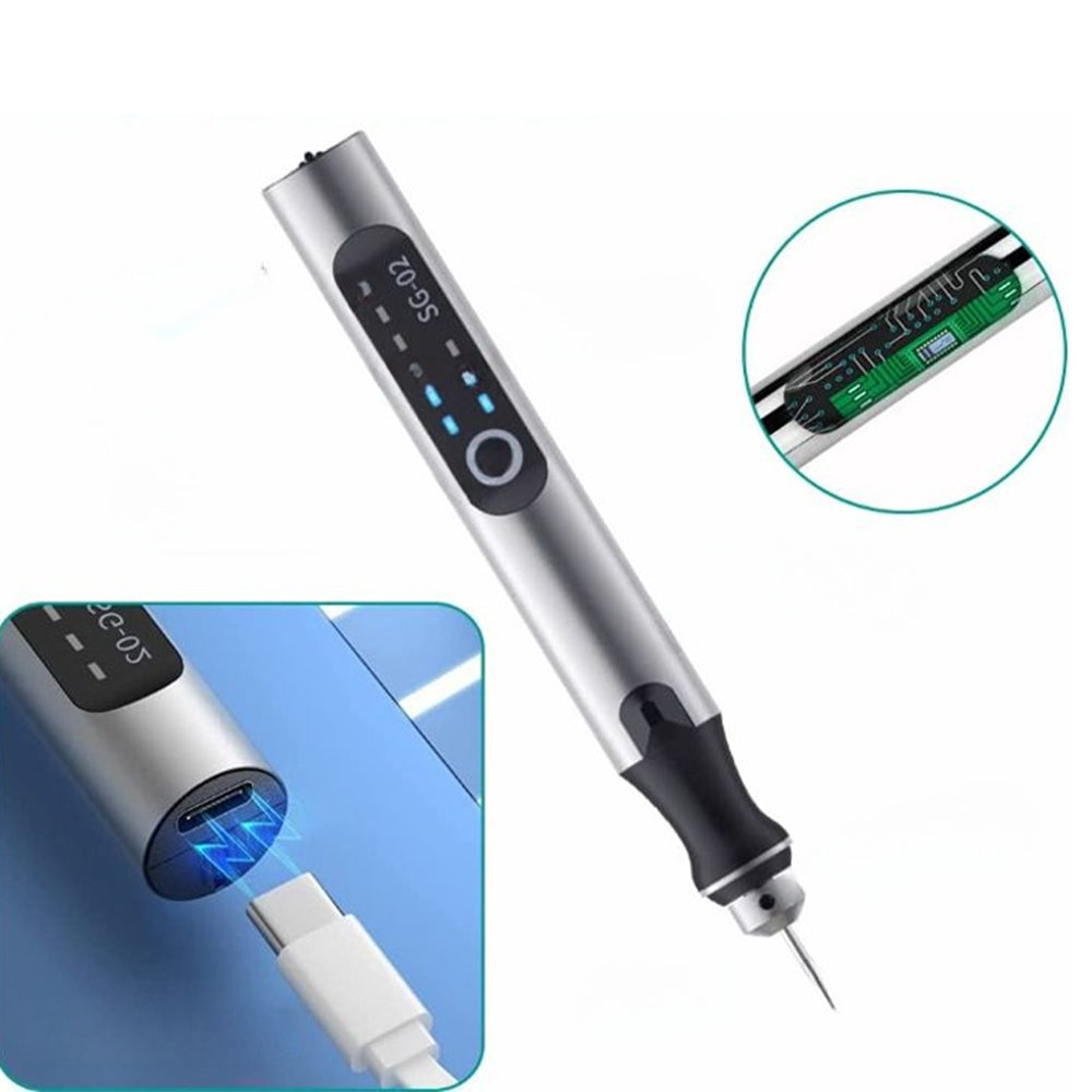 Graveerpen Oplaadbaar USB-C Variabel Toerental Precisiewerk Graveren Hobby Creatief Gereedschap DIY Handwerk
