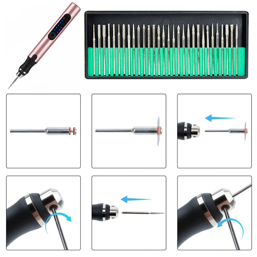 Graveerpen Oplaadbaar USB-C Variabel Toerental Precisiewerk Graveren Hobby Creatief Gereedschap DIY Handwerk
