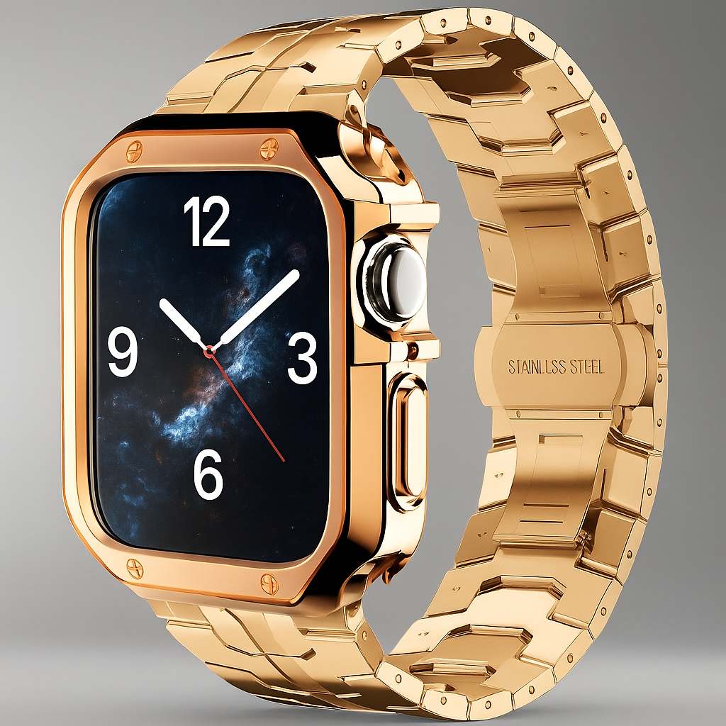 Metalen Schakelarmband met Beschermhoes voor Smartwatch 42mm 46mm 49mm Titan Afwerking Horlogeband Accessoire