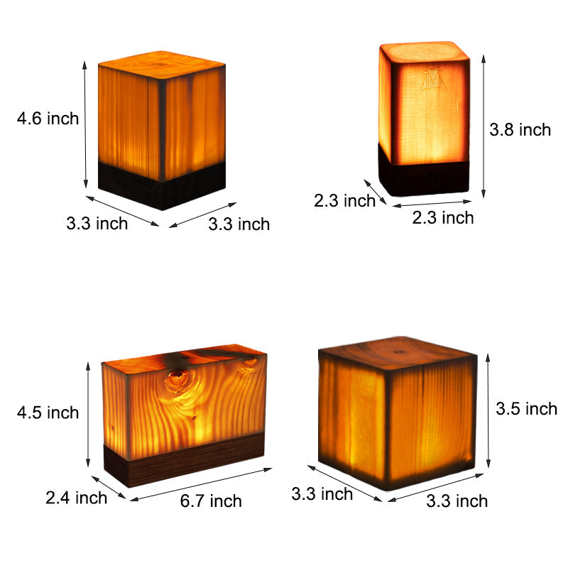LED Tafellamp Oplaadbaar Touch Dimbaar Houtlook Sfeerlamp Slaapkamer Bureau Draadloos Warm Licht Nachtlampje