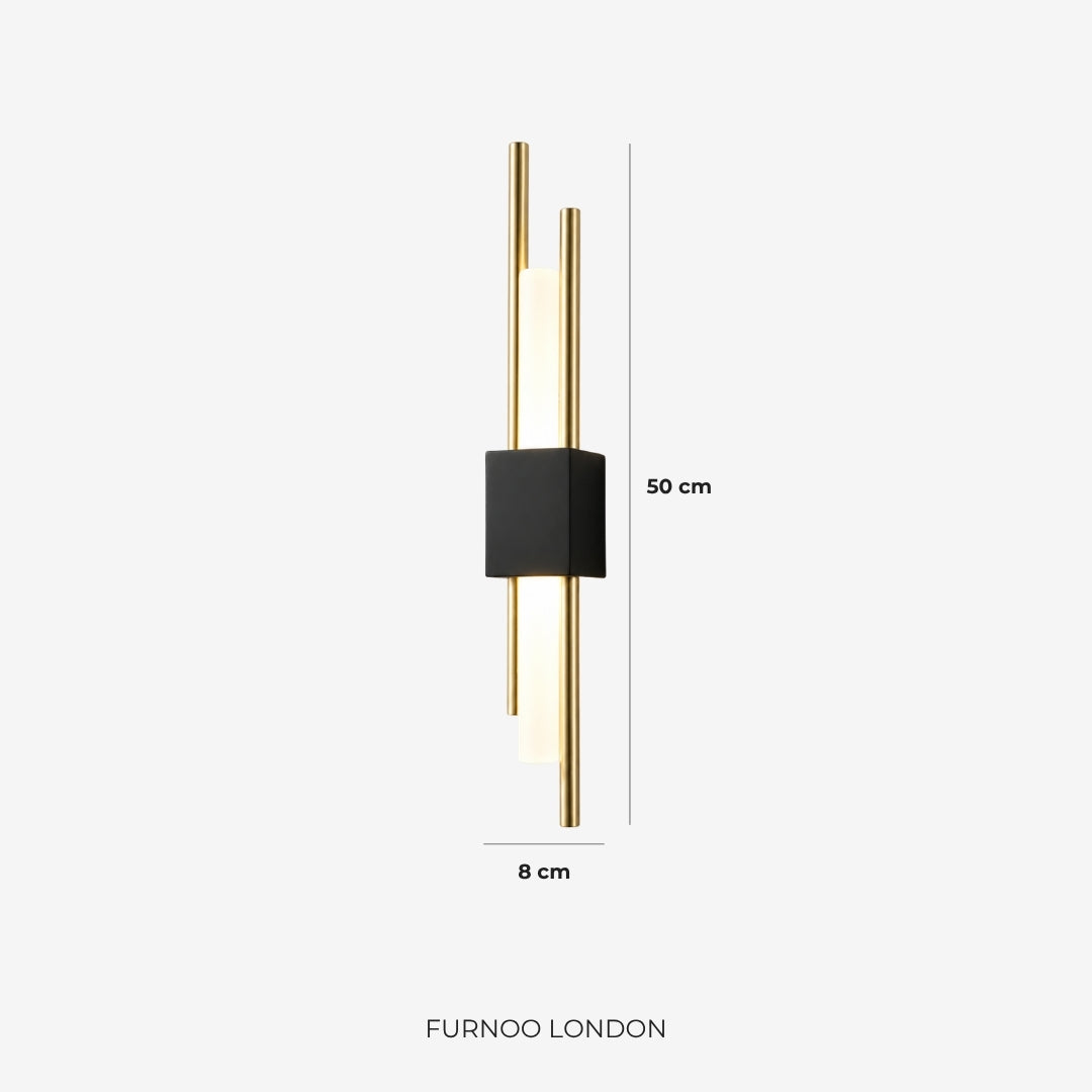 Scandinavische Minimalistische Wandlamp - Modern Verticaal Design met Gerichte LED-Verlichting - Zwart Goud