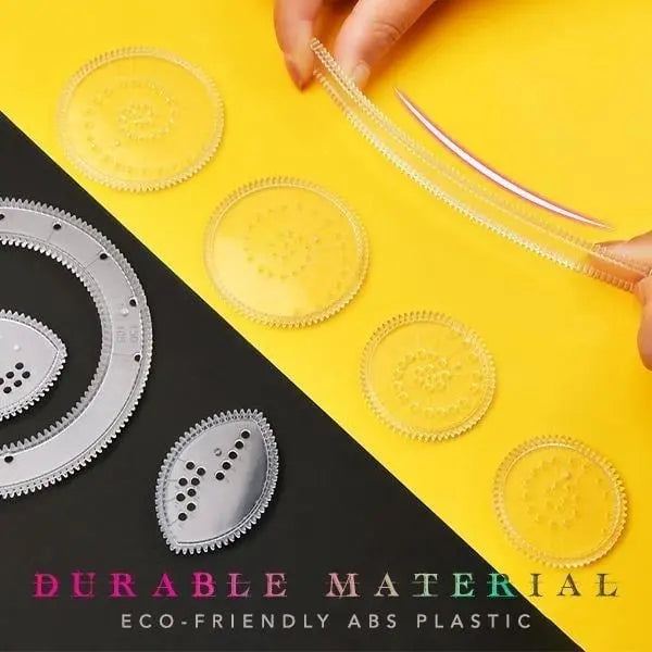 22-Delige Spirograaf Liniaalset voor Creatief Tekenen - Geometrische Patronen & Kaartenontwerp - ABS Kunststof Tekeninstrument voor Kinderen en Volwassenen