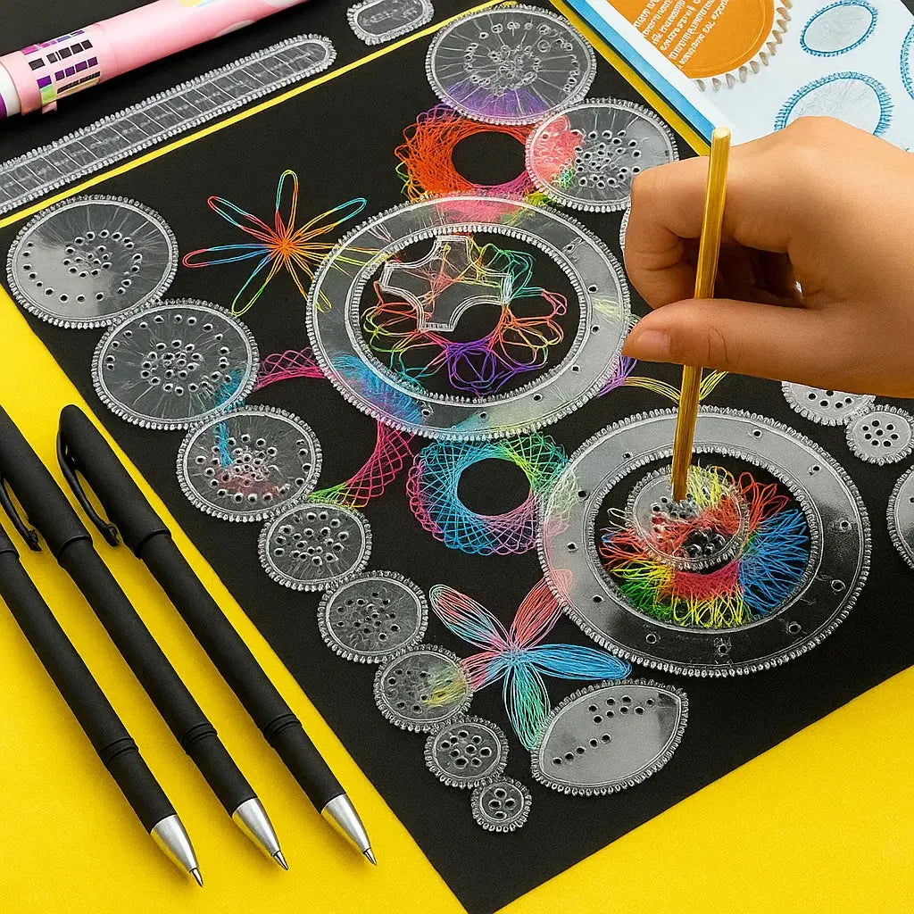 22-Delige Spirograaf Liniaalset voor Creatief Tekenen - Geometrische Patronen & Kaartenontwerp - ABS Kunststof Tekeninstrument voor Kinderen en Volwassenen