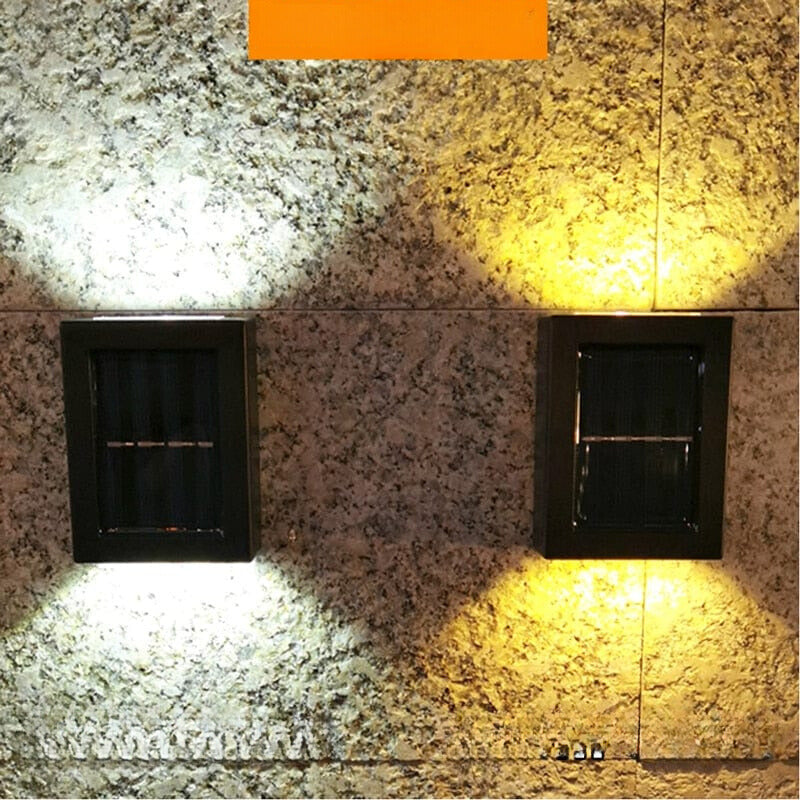 Zonne-energie Wandlamp voor Buiten IP65 Waterdicht Tuinverlichting Terras Pad Trap Oprit Warm Wit Koud Wit