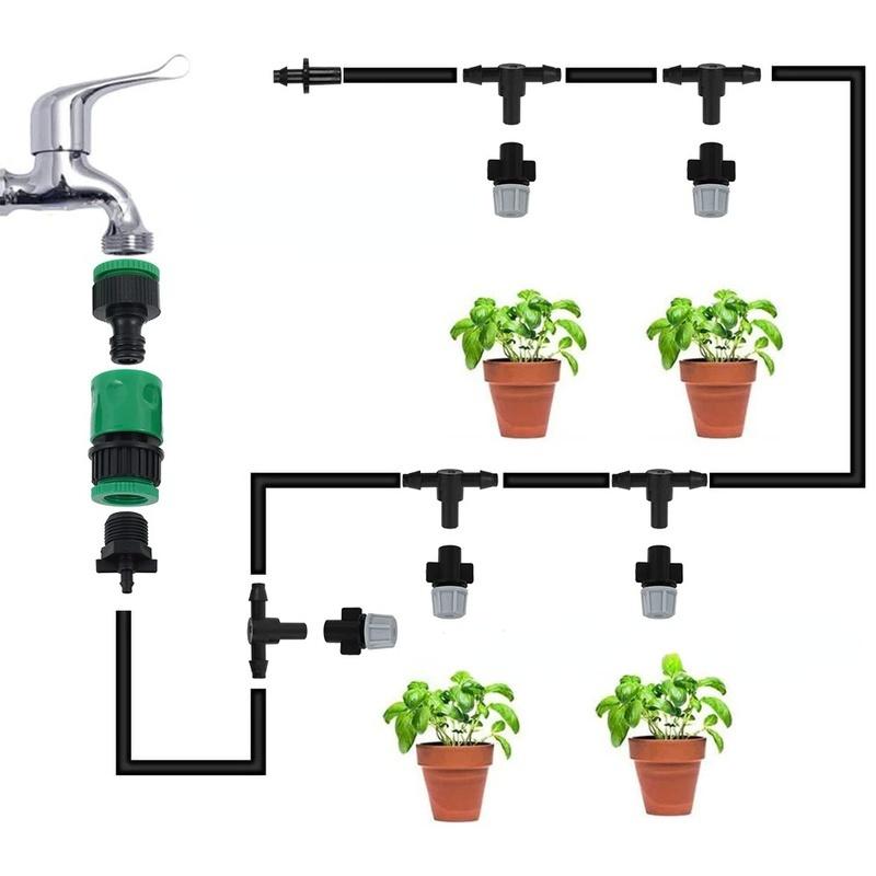 Verstelbaar Druppelirrigatiesysteem 10 Meter Automatisch Tuinbewatering Sproeiset Waterbesparend Planten