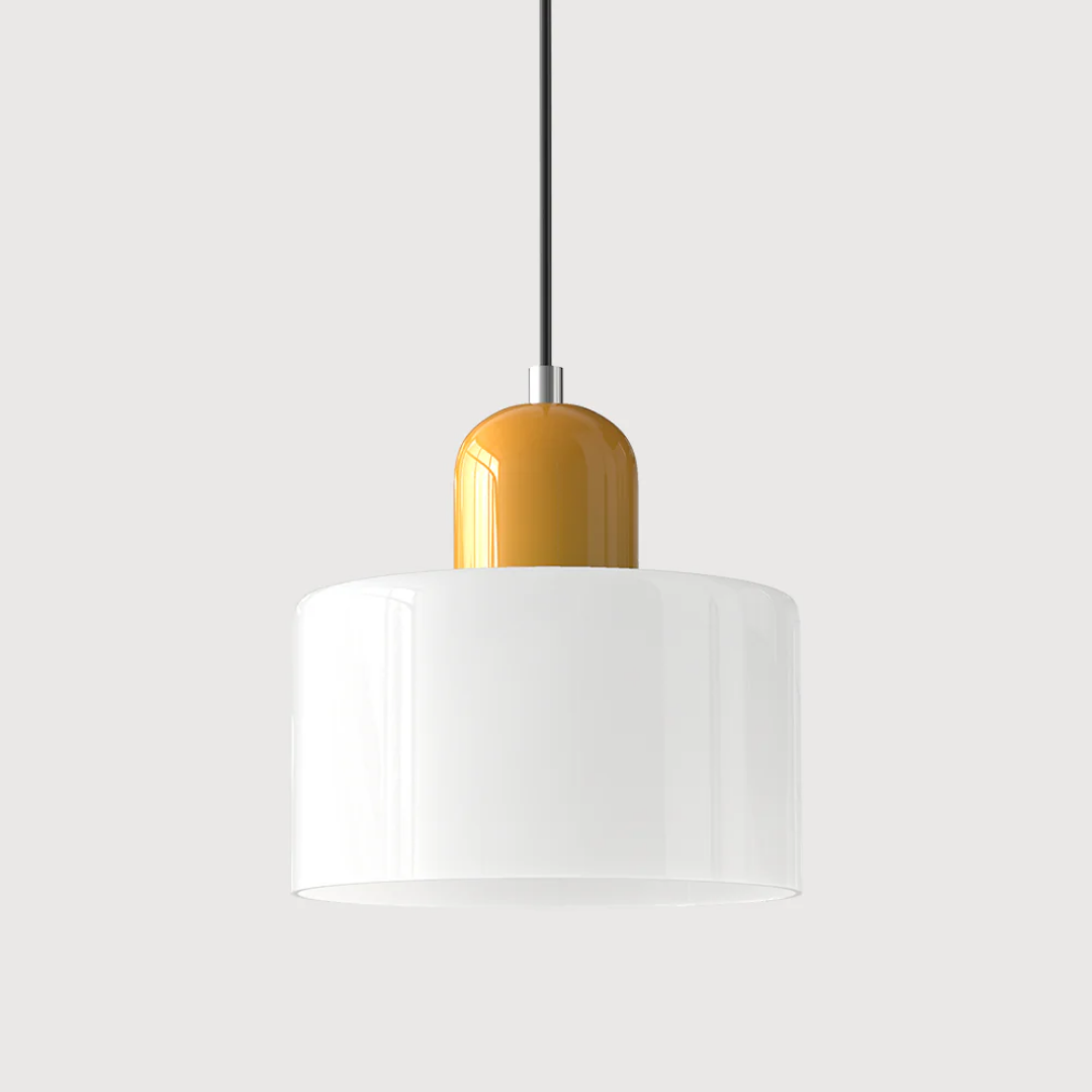 Lismeno Retro Hanglamp Glas 15cm Groen Oranje Eettafel Keuken Vintage Verlichting Compact
