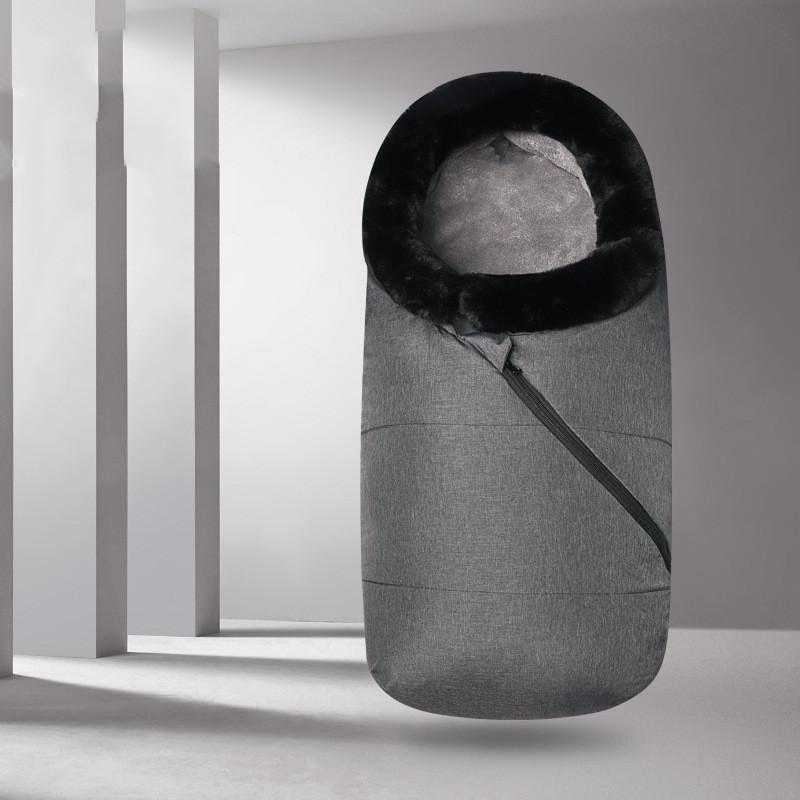 Warme Voetenzak voor Kinderwagens Winter Baby Slaapzak Universeel met Ritssluiting Zwart Grijs Winddicht