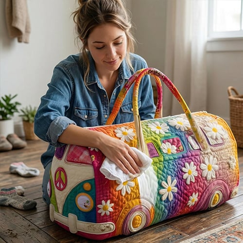 Gewatteerde Reistas met Bloemenpatroon 45.5x22.5x22.5 cm Handbagage Weekendtas Schuimbescherming Duffeltas