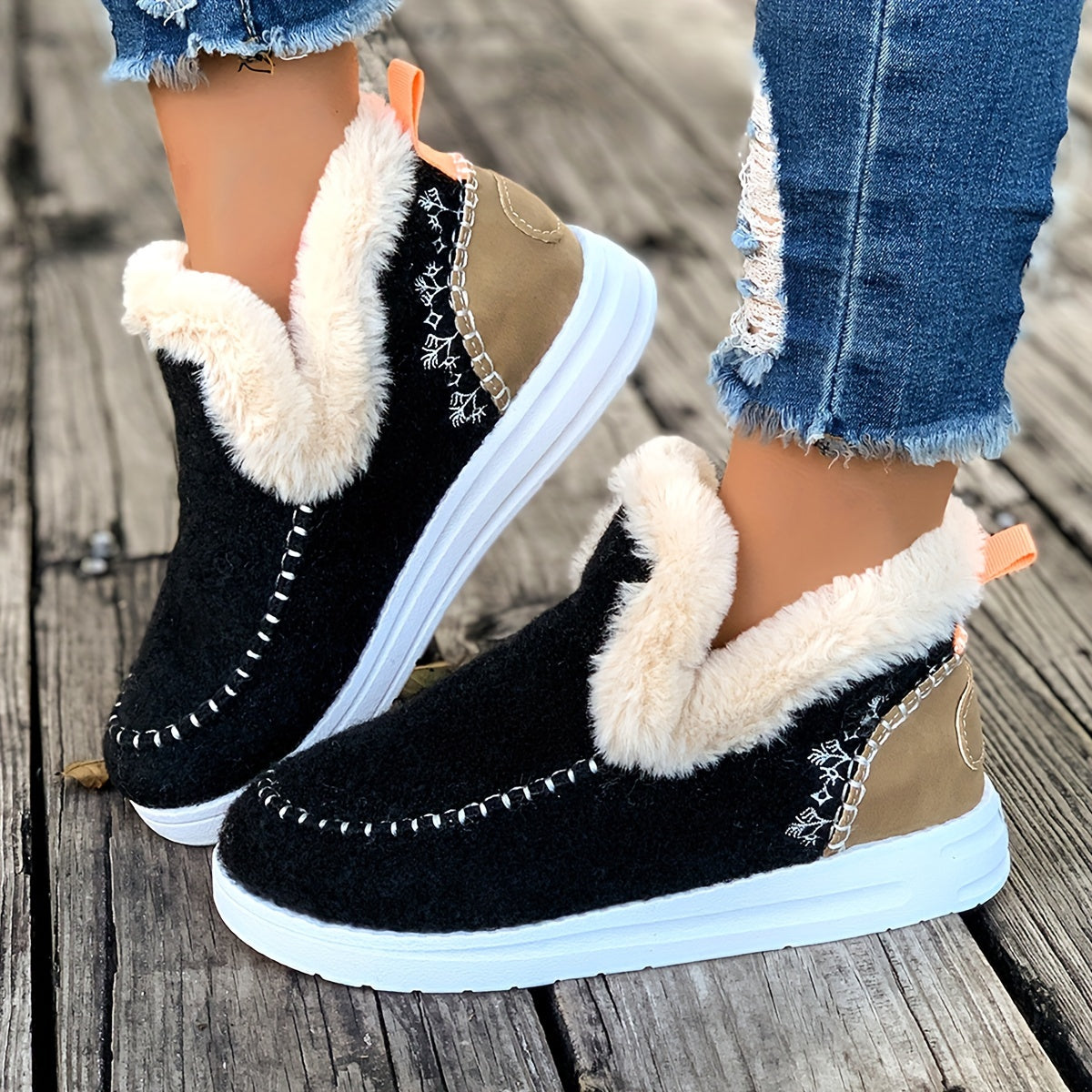 Damespantoffels met Pluche Voering Antislip Zool Warmte Comfort Winterschoenen Zachte Thuisslippers Indoor