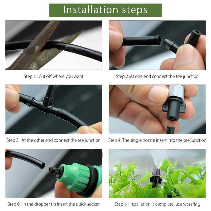 Verstelbaar Druppelirrigatiesysteem 10 Meter Automatisch Tuinbewatering Sproeiset Waterbesparend Planten