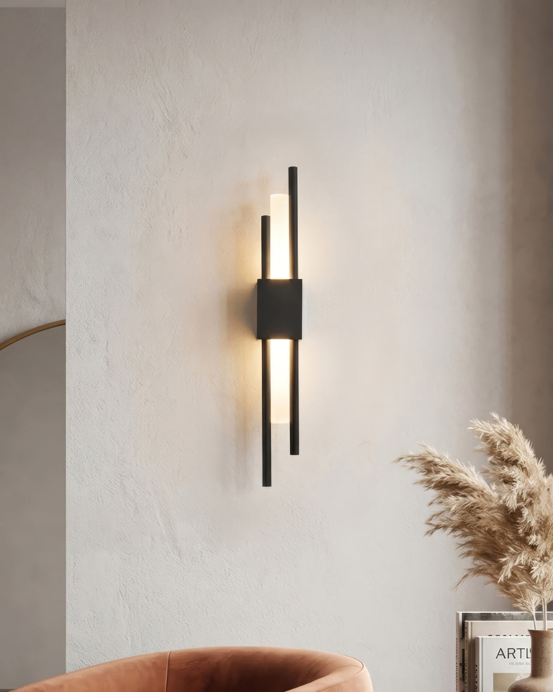 Scandinavische Minimalistische Wandlamp - Modern Verticaal Design met Gerichte LED-Verlichting - Zwart Goud
