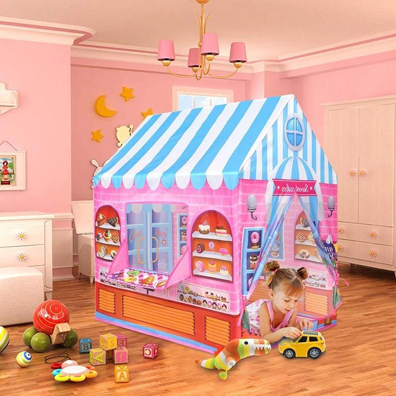 Speeltent Bakkerij Pop-Up Speelhuis 103x93cm Binnen Buiten Kinderen Creatief Rollenspel Opvouwbaar Speelgoed