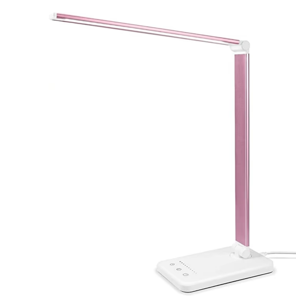 LED Bureaulamp met USB-Oplaadpoort - 5 Lichtstanden en Dimbaar - Flexibele Arm - Oogvriendelijke Verlichting