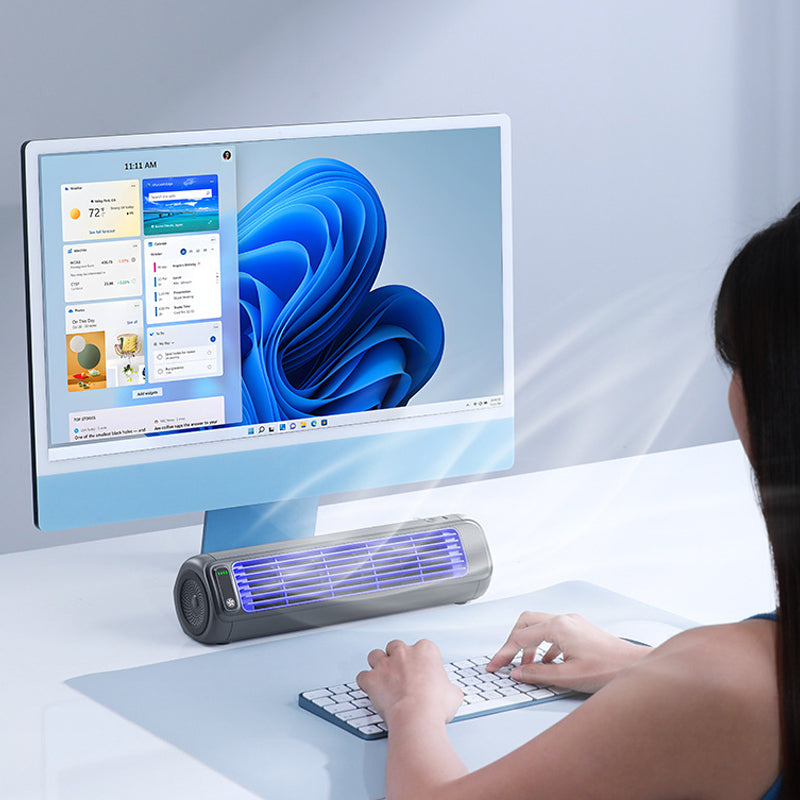 Draadloze Luchtkoeler USB Oplaadbaar Compacte Airco Ventilator Bureaukoeling Mobiele Koelunit Slaapkamer Kantoor Buiten Gebruik