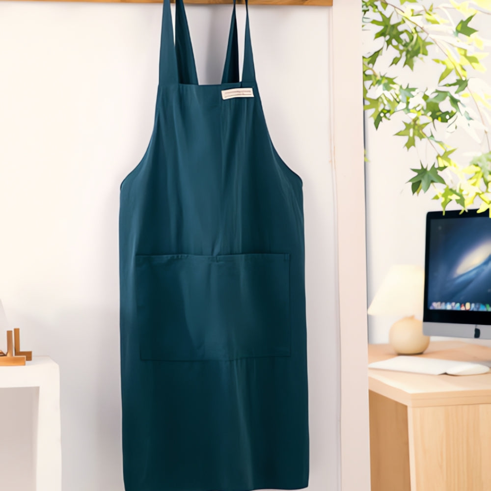 Minimalistisch Katoenen Kruisbandschort met Zakken - Keuken Horeca Barista Café Bakken Koken Schilderen Ambacht