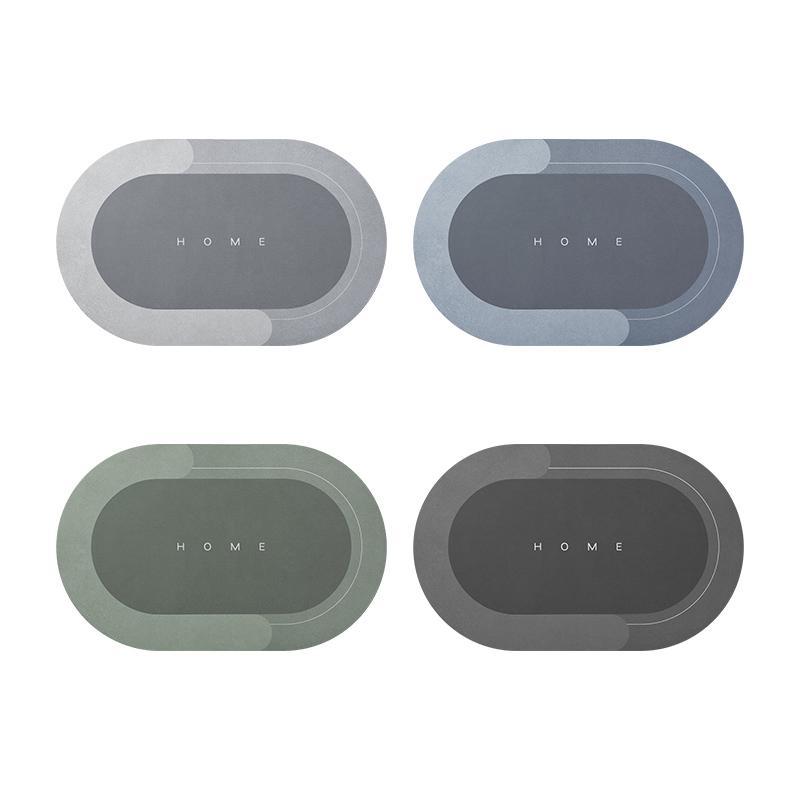 Sneldrogende Badmat met Hoge Absorptiekracht Grijs Beige Blauw Groen Ovaal Rechthoekig Microvezelbadmat voor Douche en Bad Badkamertextiel