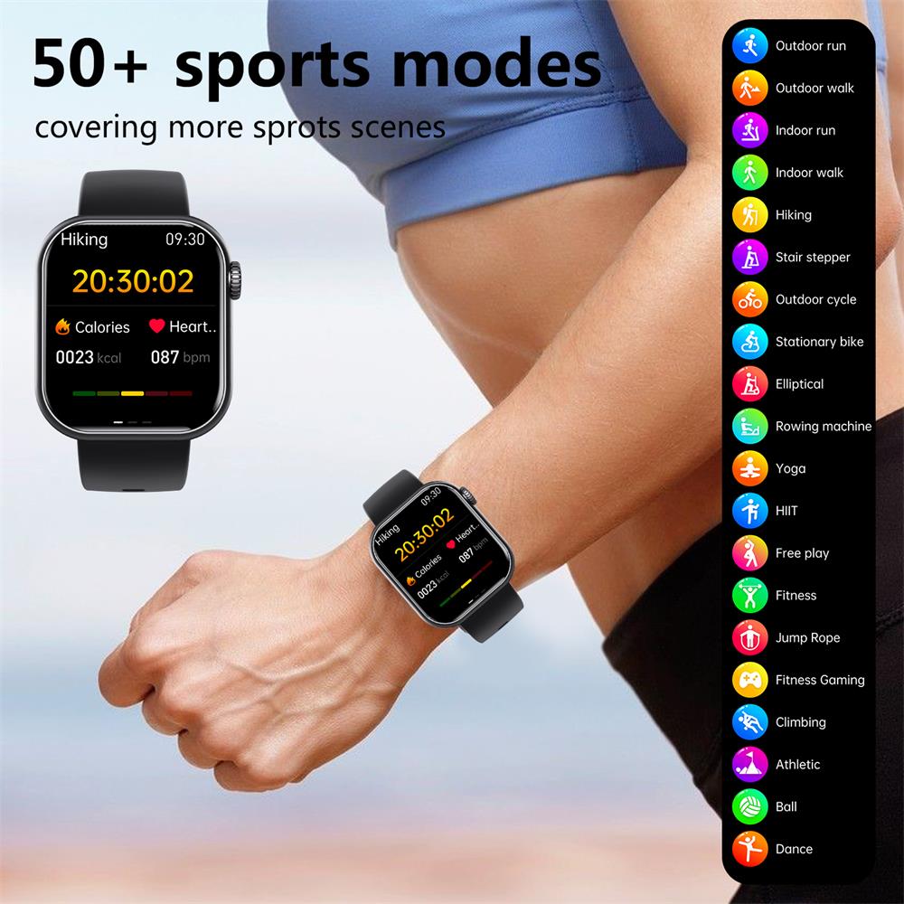 Gezondheidssmartwatch met Hartslagmeter Bloeddrukmeting Zuurstofwaarden Slaapmonitoring Waterdicht Sport