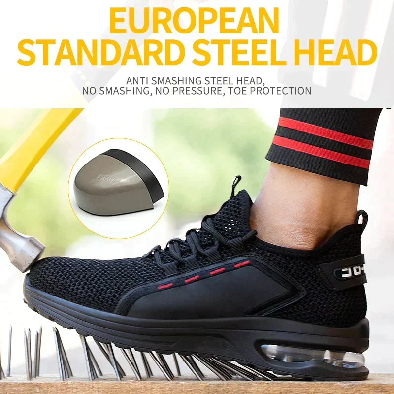 Werkschoenen met Stalen Neus - Ultralight Veiligheidsschoenen - Ademend Antislip - Voor Bouw & Werkplaats