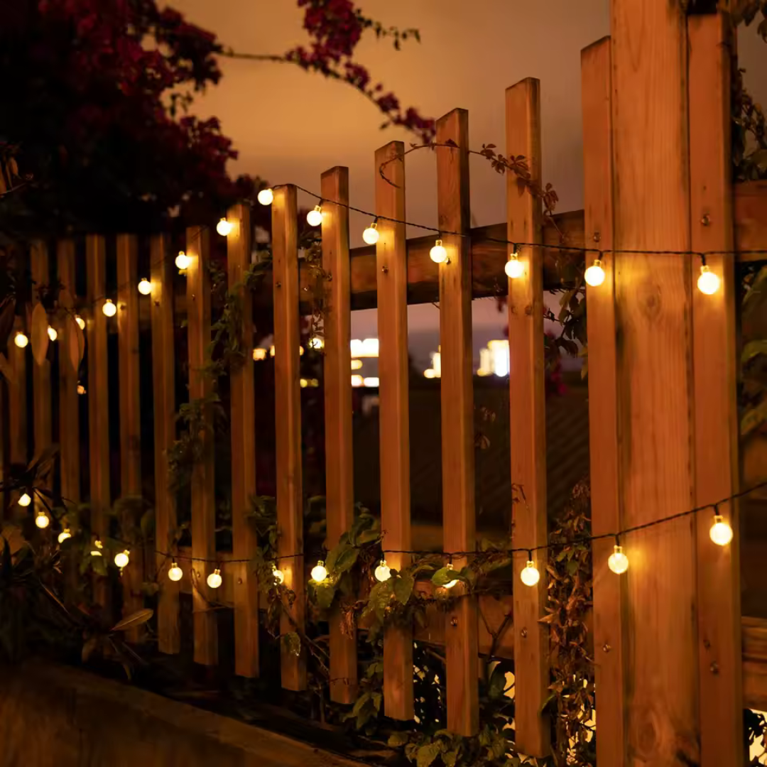 Solar LED Lichtsnoer Outdoor Warmwit Kristalbol 6.5m-22m Waterdicht IP65 Tuinverlichting Feestverlichting Terras