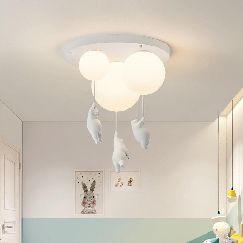 Plafondlamp Kinderkamer Beer Ballon Acryl Metaal Wit Zacht Licht LED E26 Slaapkamer