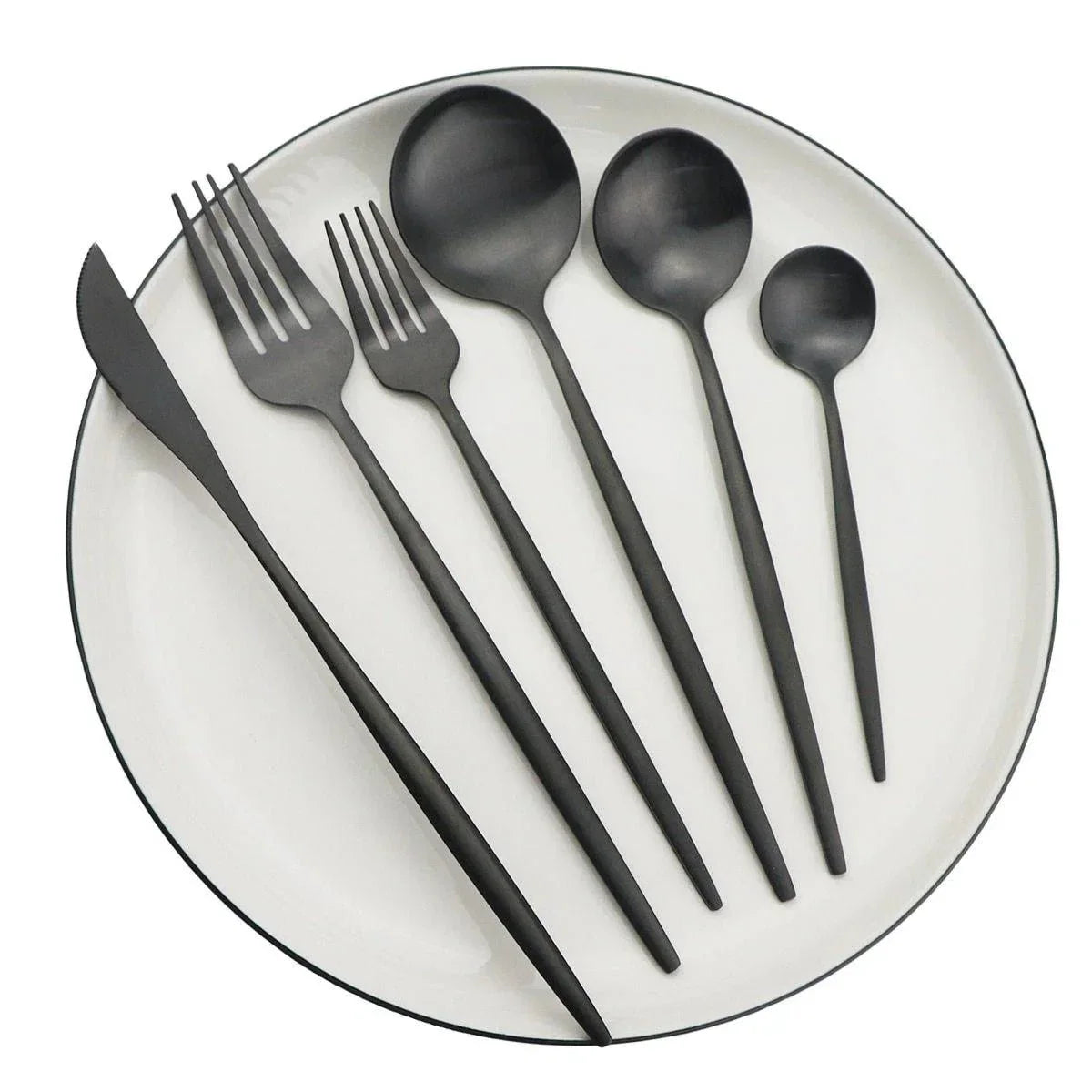 Bestek Set 30-delig Mat RVS Minimalistisch Design Dinerbestek Lepels Vorken Messen Vaatwasserbestendig Keuken