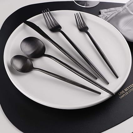 Bestek Set 30-delig Mat RVS Minimalistisch Design Dinerbestek Lepels Vorken Messen Vaatwasserbestendig Keuken