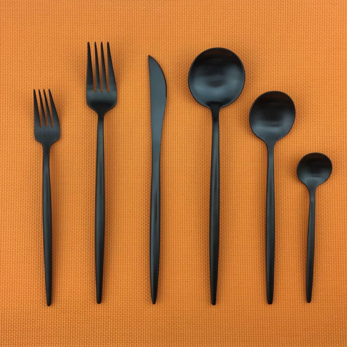 Bestek Set 30-delig Mat RVS Minimalistisch Design Dinerbestek Lepels Vorken Messen Vaatwasserbestendig Keuken