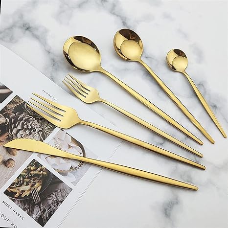 Bestek Set 30-delig Mat RVS Minimalistisch Design Dinerbestek Lepels Vorken Messen Vaatwasserbestendig Keuken