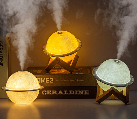 Maanvormige Nachtlamp met Luchtbevochtiger 880ml Verstelbare Neveldichtheid Kleurwisselend Slaapkamer