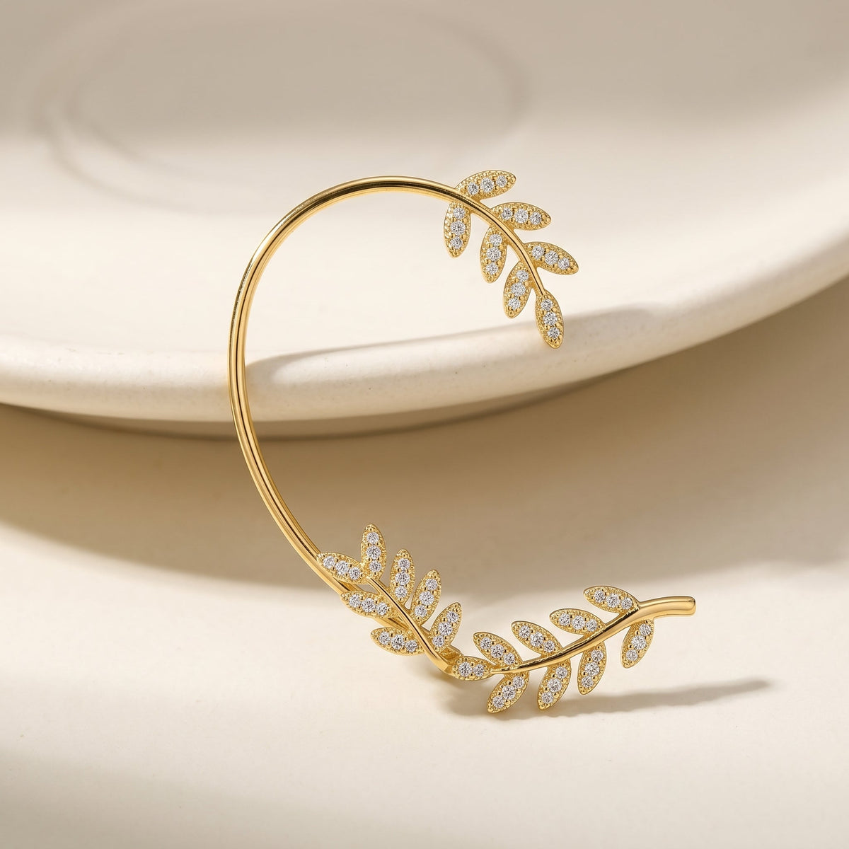 Verstelbare Oorklemmen Oorbellen - Elegante Tak-geïnspireerde Sieraden met Glinsterende Details voor Dames