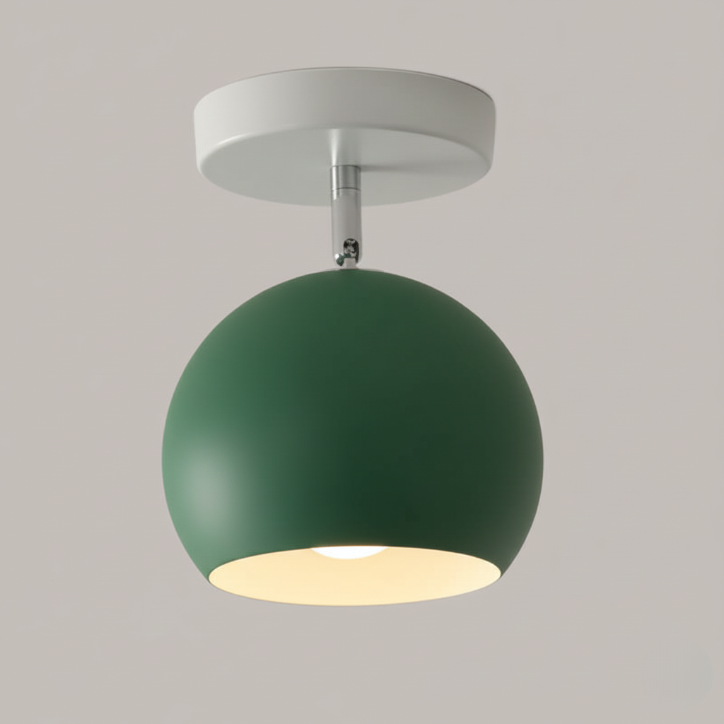 IJzeren Plafondlamp met Houtaccenten - Kleurrijk Design voor Gang en Woonkamer