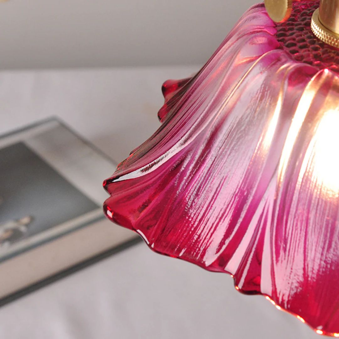 Cullivan Bloemvormige Hanglamp - Glazen Hanglamp met Gouden Fitting voor Woonkamer & Eetkamer