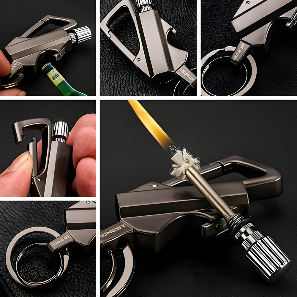 Outdoor Vuurstarter Waterdicht Metaal Herbruikbaar Survival Sleutelhanger