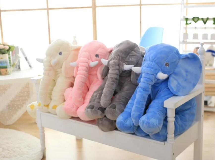 Pluche Olifant Knuffel Kussen voor Kinderen - Zachte Babykamer Decoratie in 60 of 80 cm voor Fotoshoots